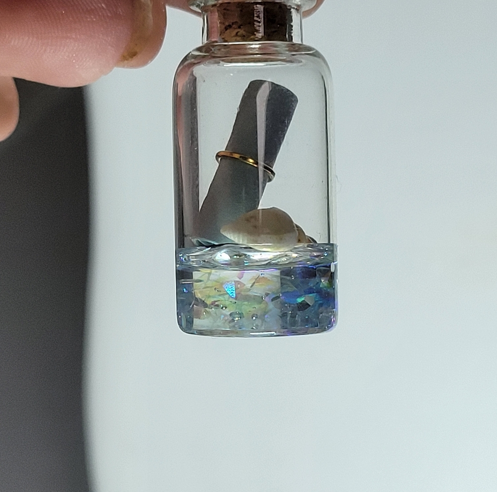Message in a Bottle 🌊 925 Sterling Silver Box Chain Handmade Necklace 👀 - Picture 5 of 7